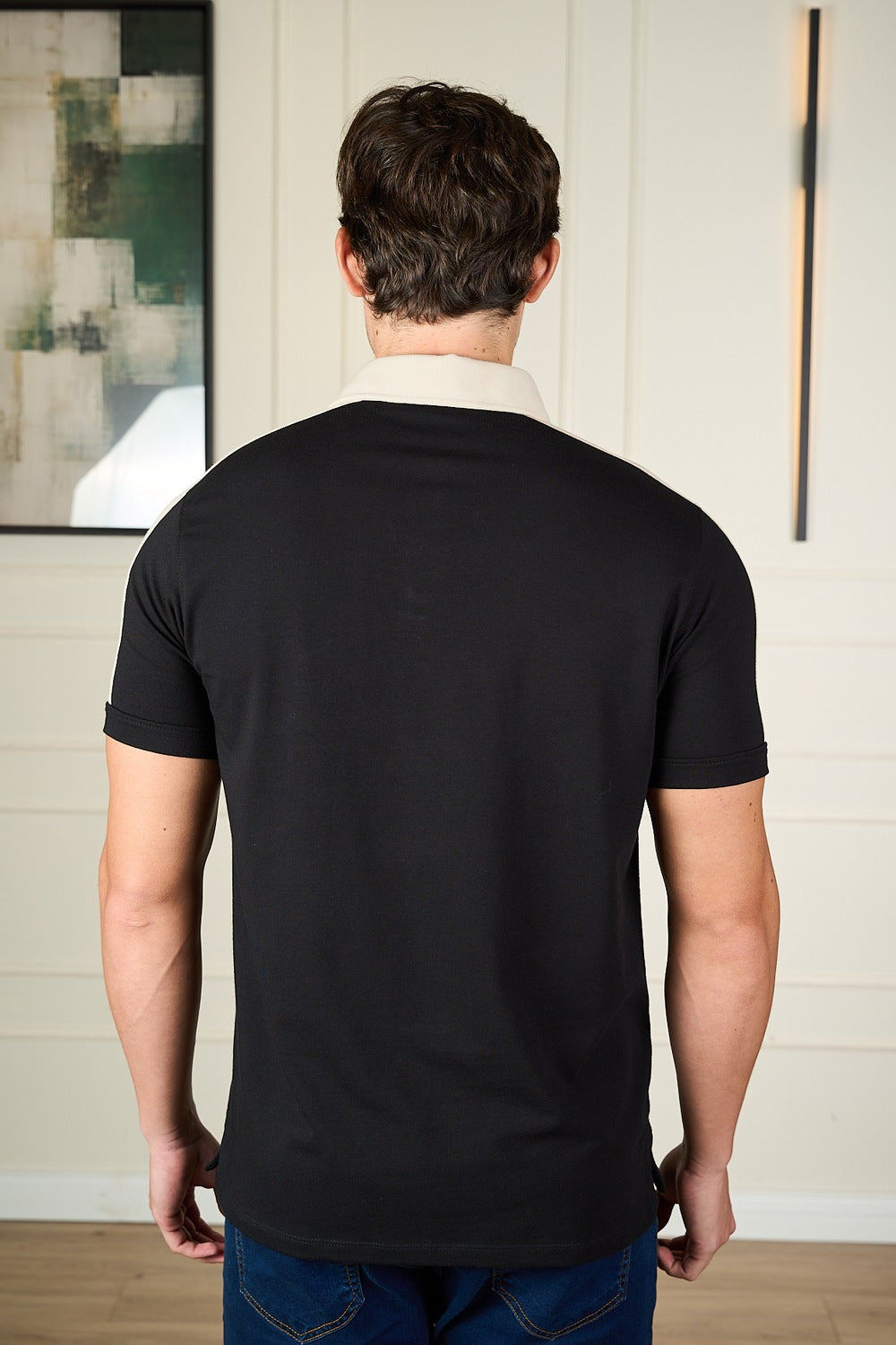 POLO EM COTTON COM RECORTE-7701066