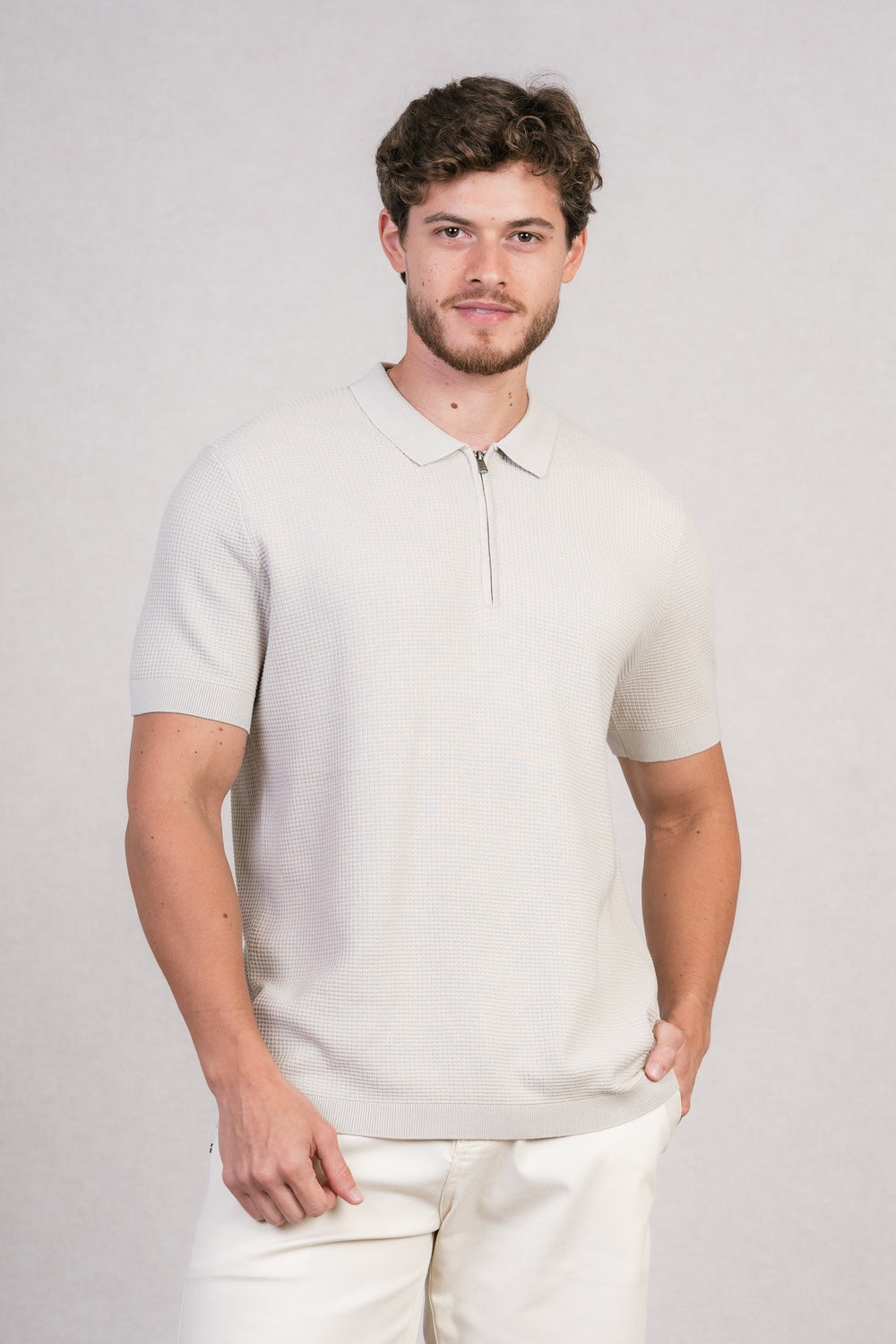 POLO TRICOT COM ZIPER