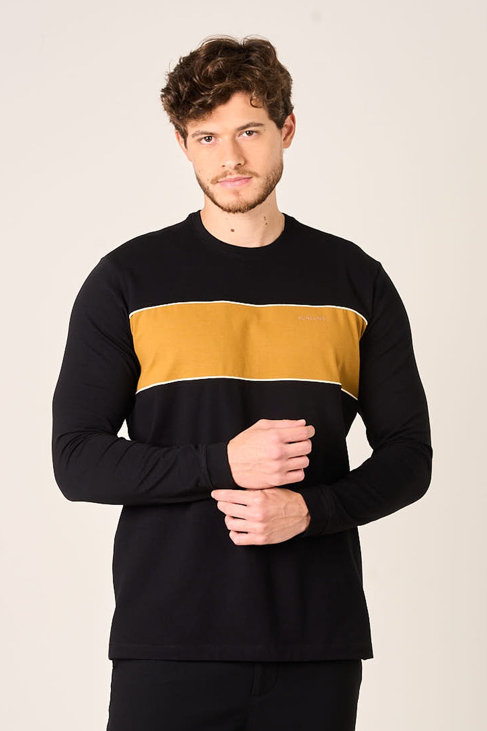 CAMISETA ML EM COTTON COM RECORTE E FRISO - 2301948