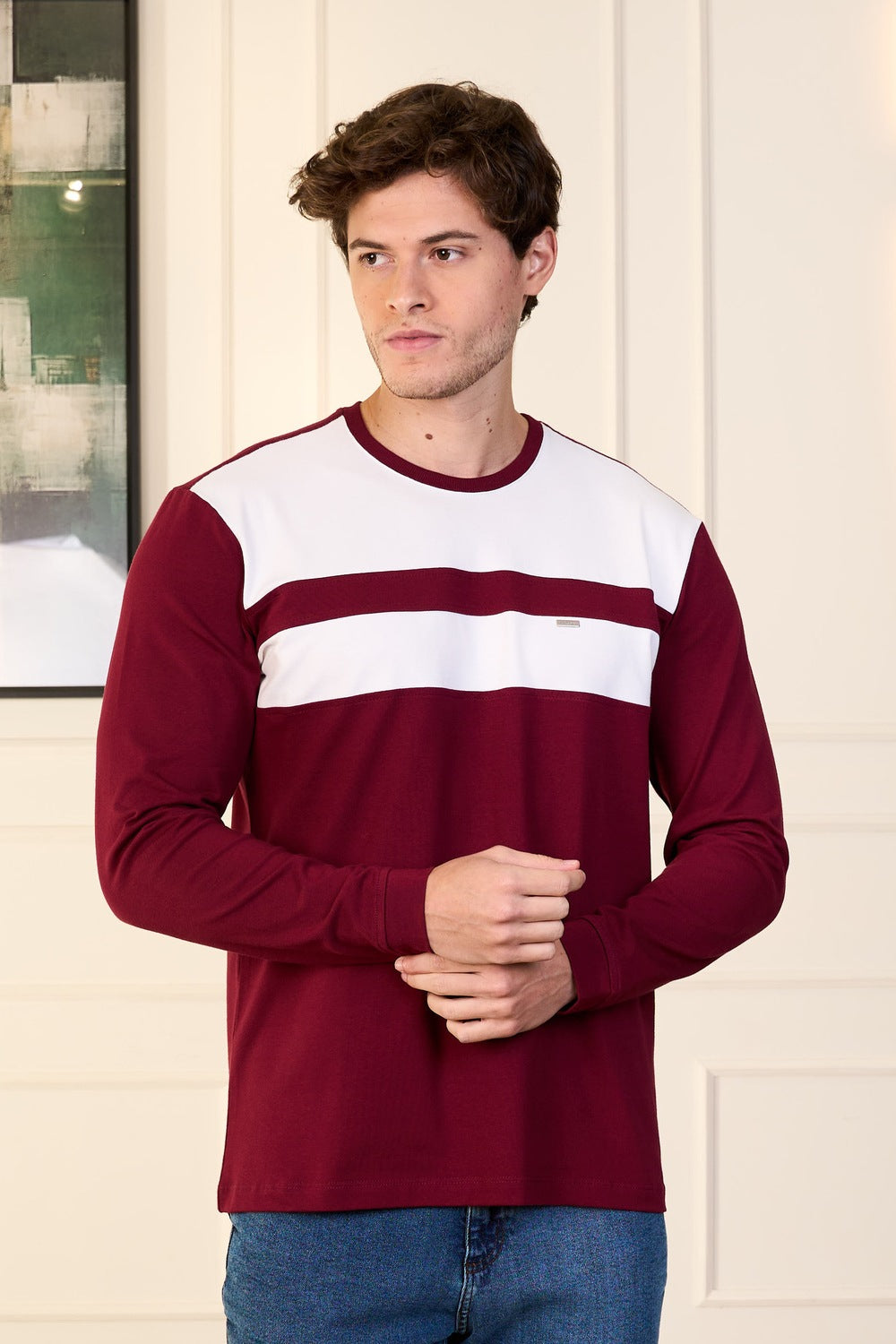 CAMISETA ML EM COTTON RECORTADA-2301911