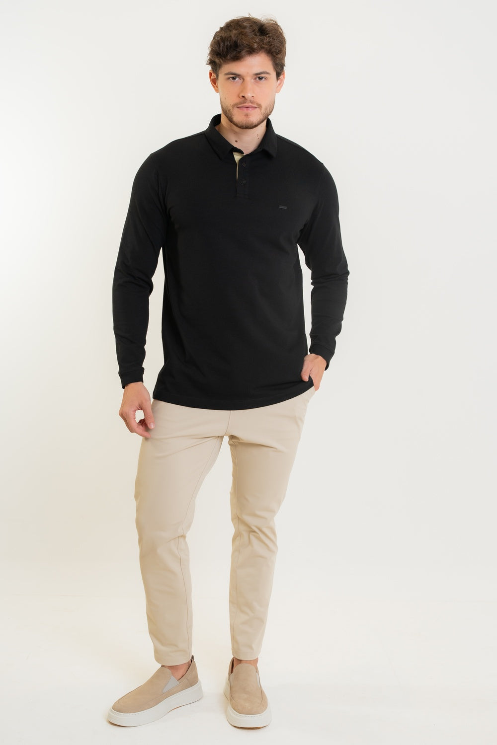 POLO ML COM TAPETA CONTRASTANTE - 7701064