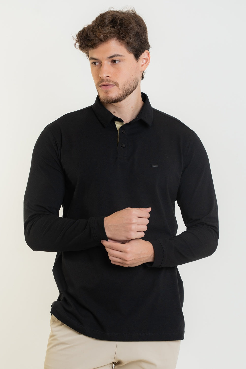 POLO ML COM TAPETA CONTRASTANTE - 7701064