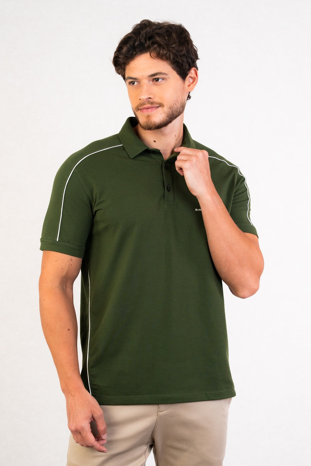 POLO EM COTTON COM FRISO