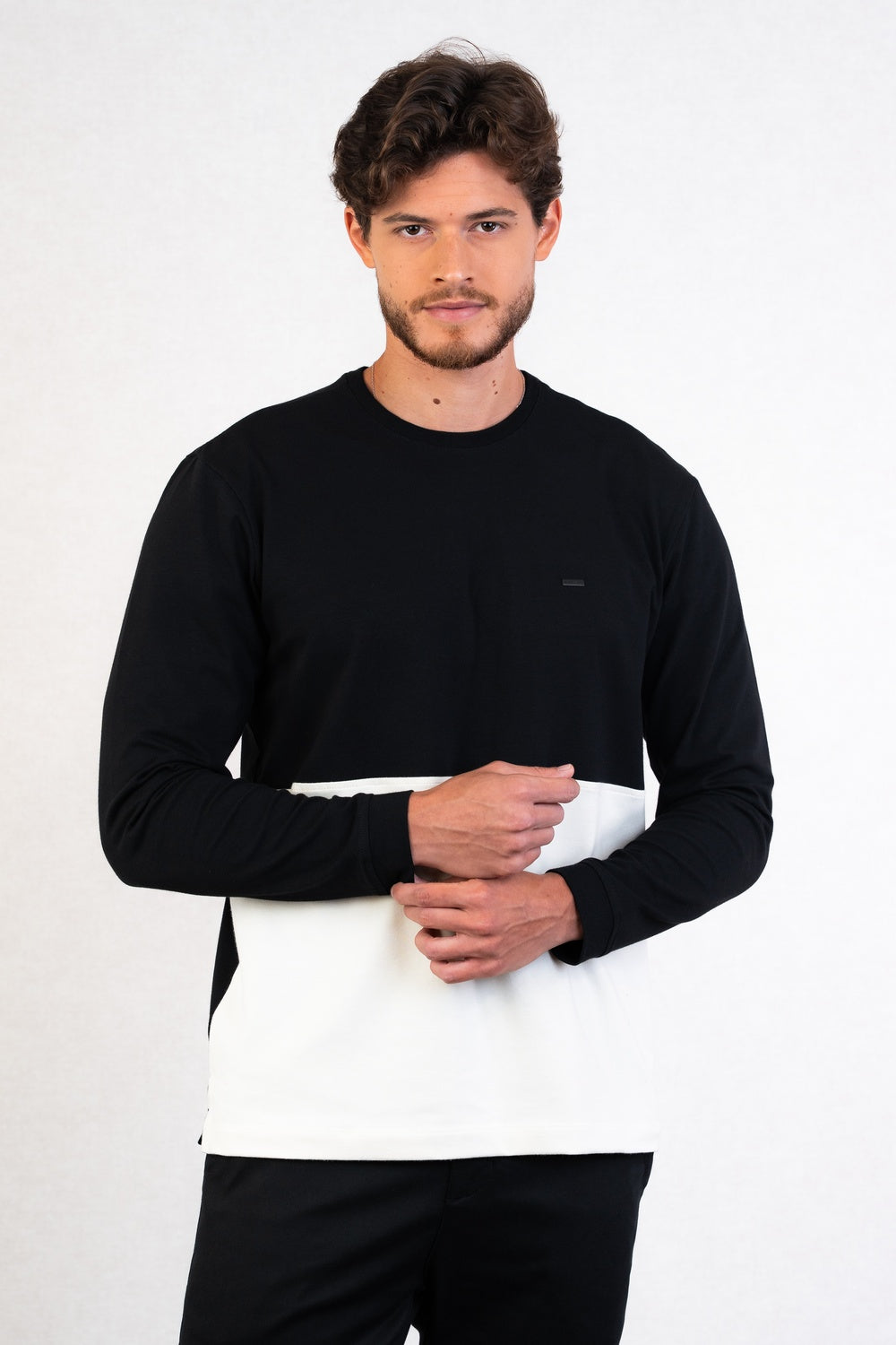 CAMISETA ML EM COTTON RECORTADA