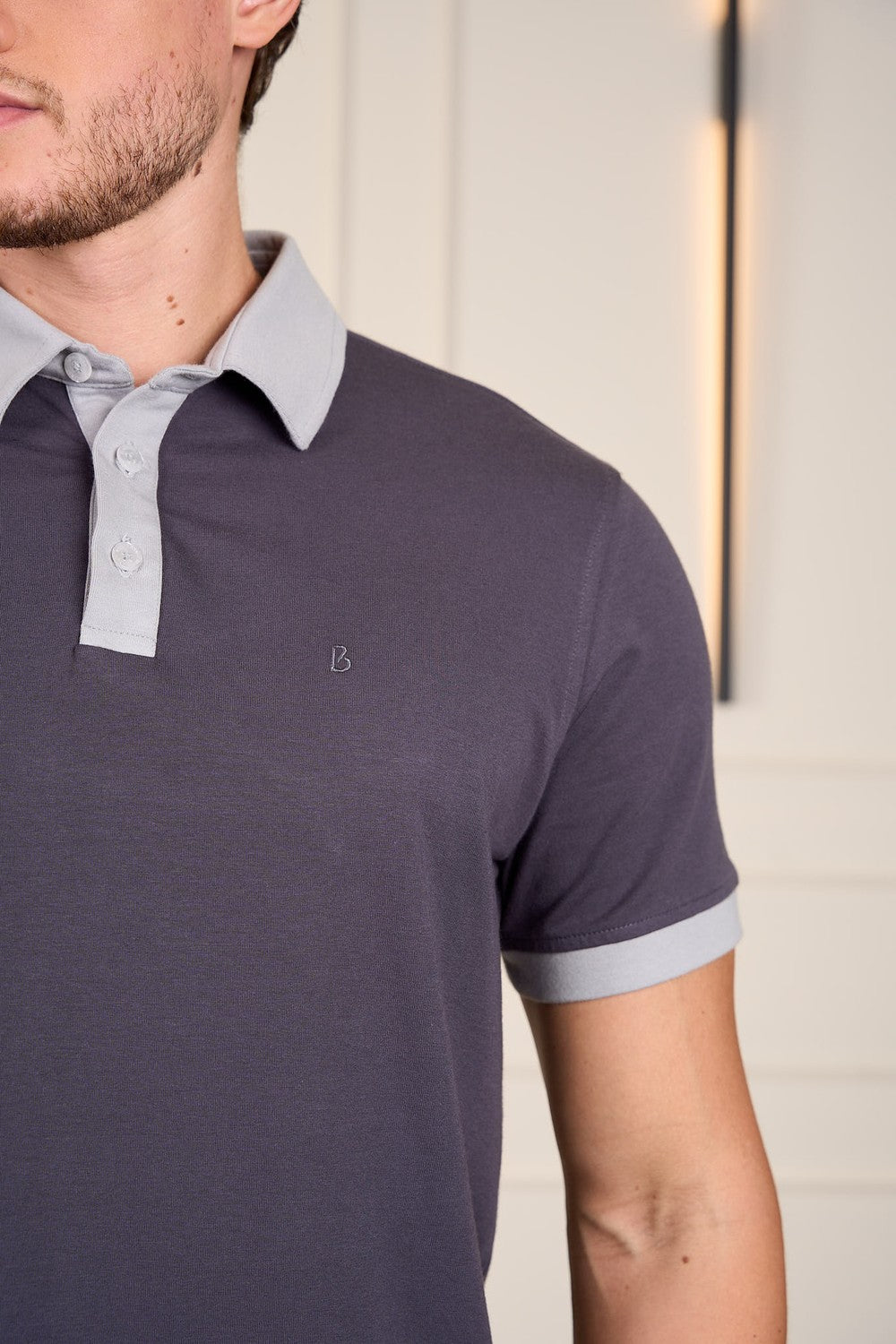 POLO EM COTTON COM RECORTES-7701047