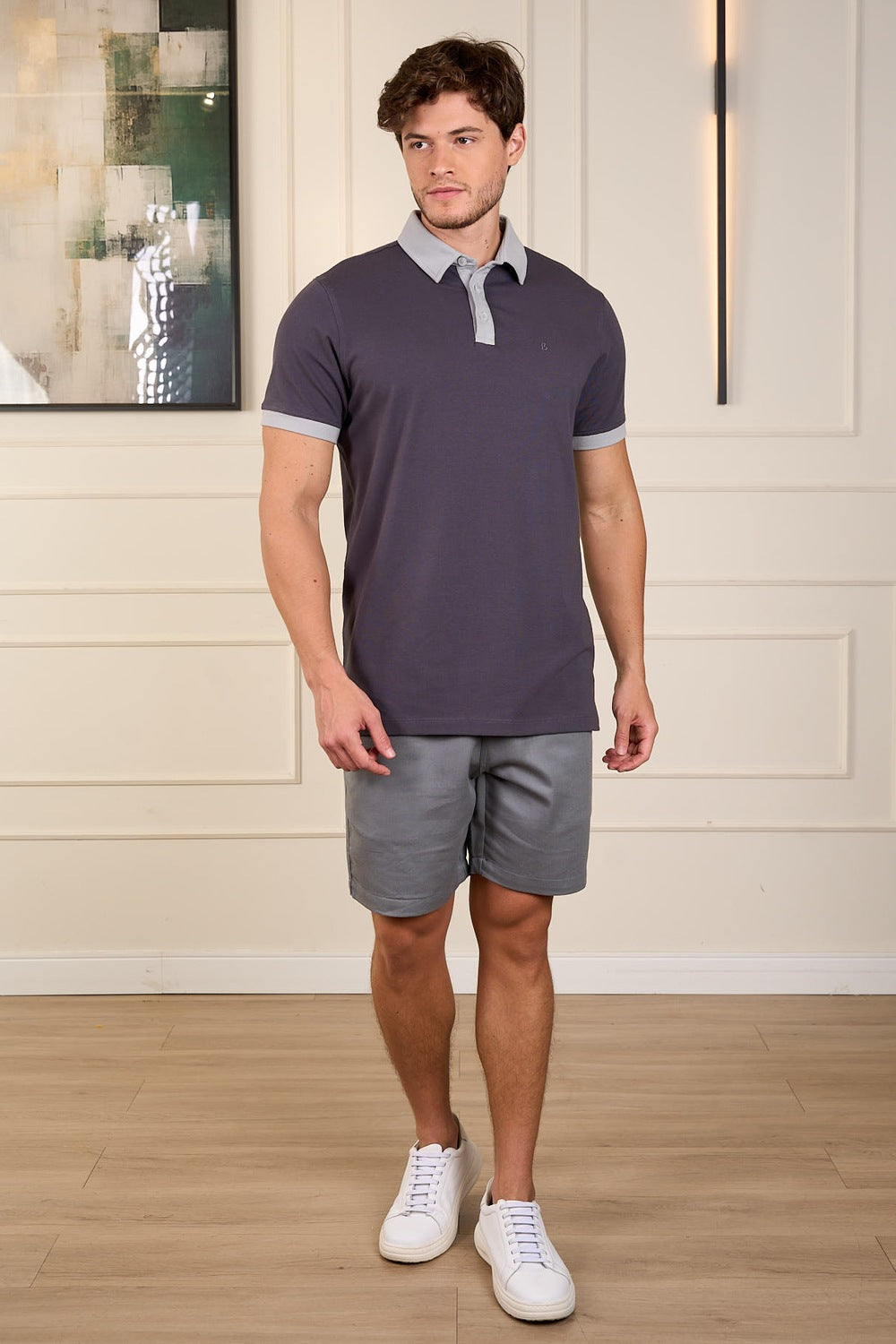 POLO EM COTTON COM RECORTES-7701047