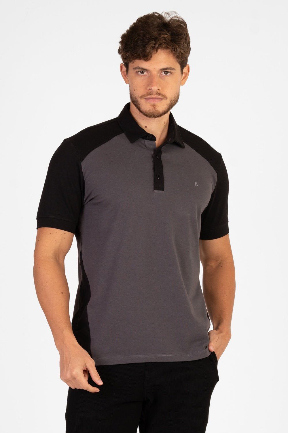 POLO EM COTTON COM RECORTE